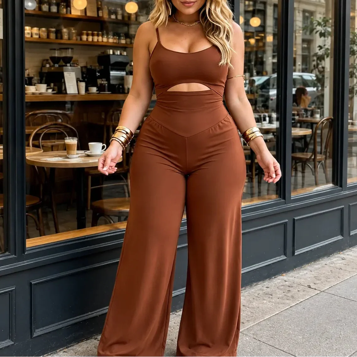 Jumpsuit mit Taillenausschnitt