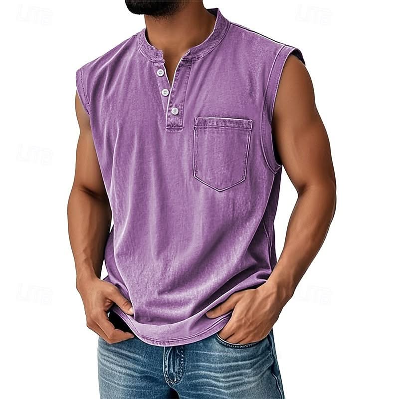 Henley-Top mit Vintage-Waschung
