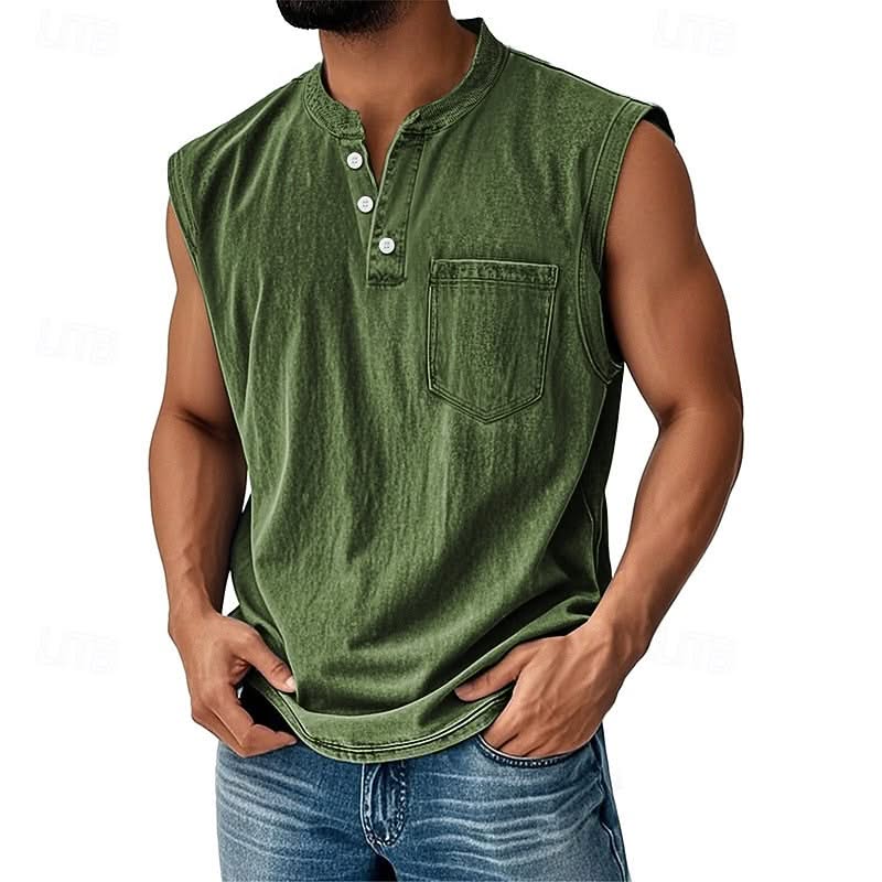 Henley-Top mit Vintage-Waschung