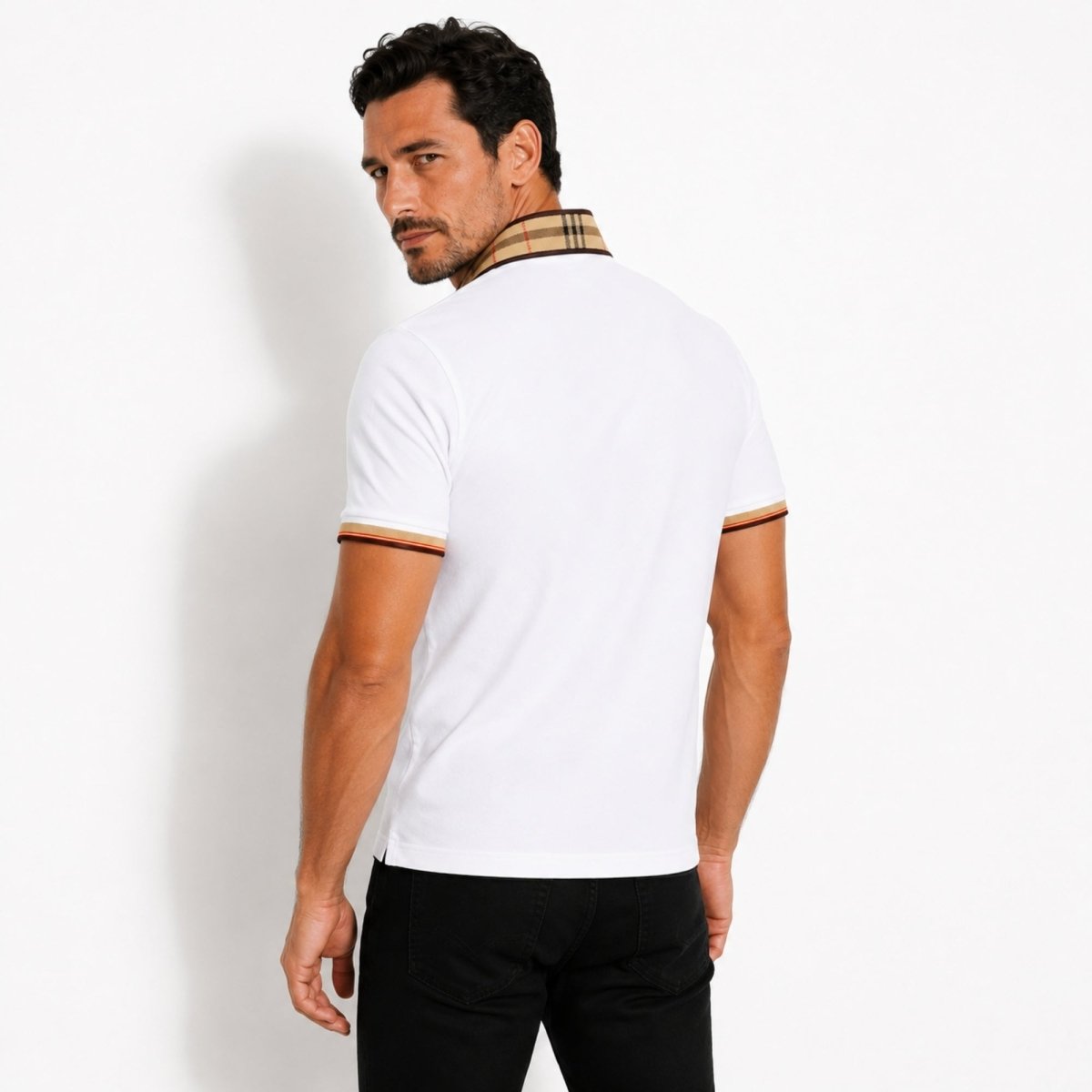 Herren-Poloshirt Mit Karokragen