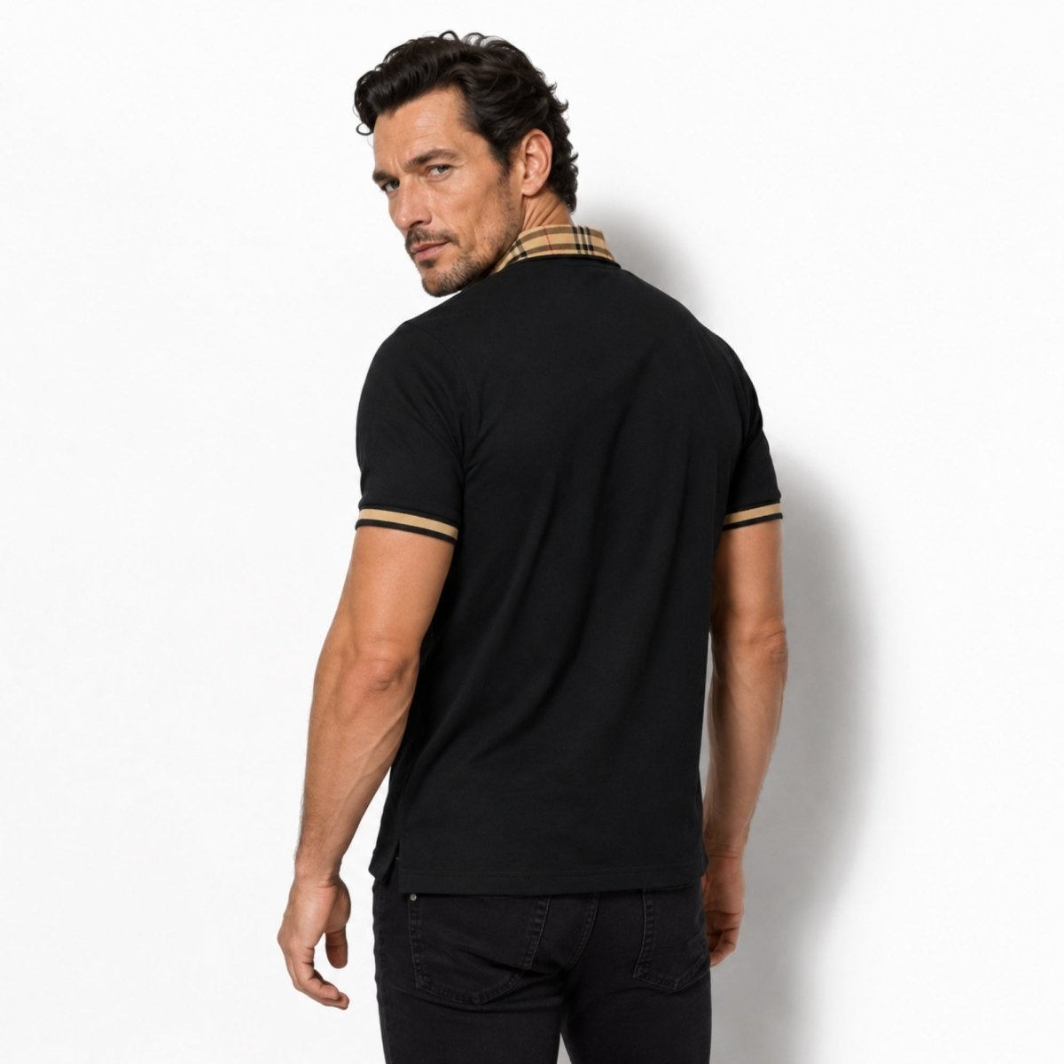 Herren-Poloshirt Mit Karokragen