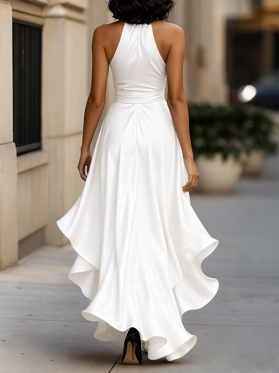 Callie Neckholder-Maxikleid mit Rüschenbesatz