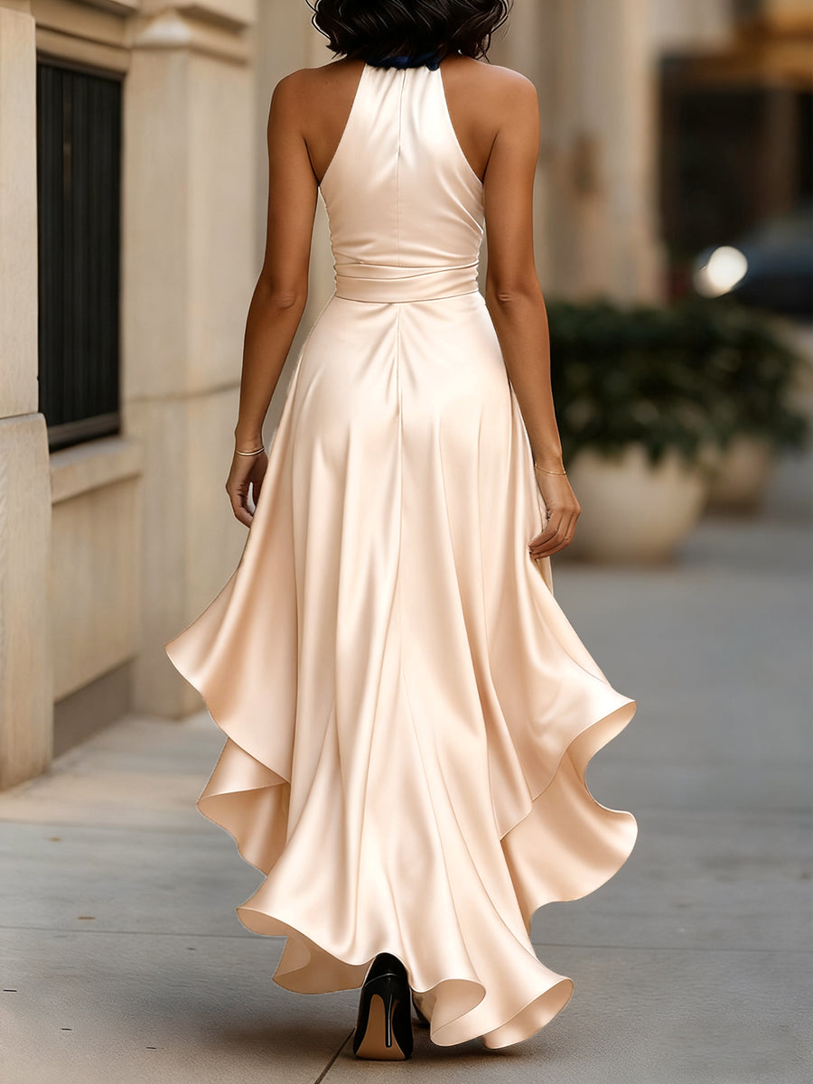 Callie Neckholder-Maxikleid mit Rüschenbesatz