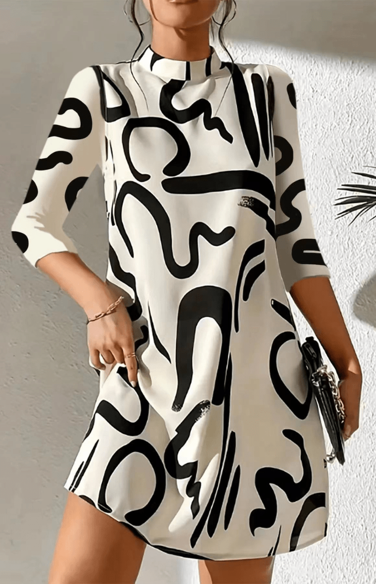 Bedrucktes Kleid mit lockerer Passform