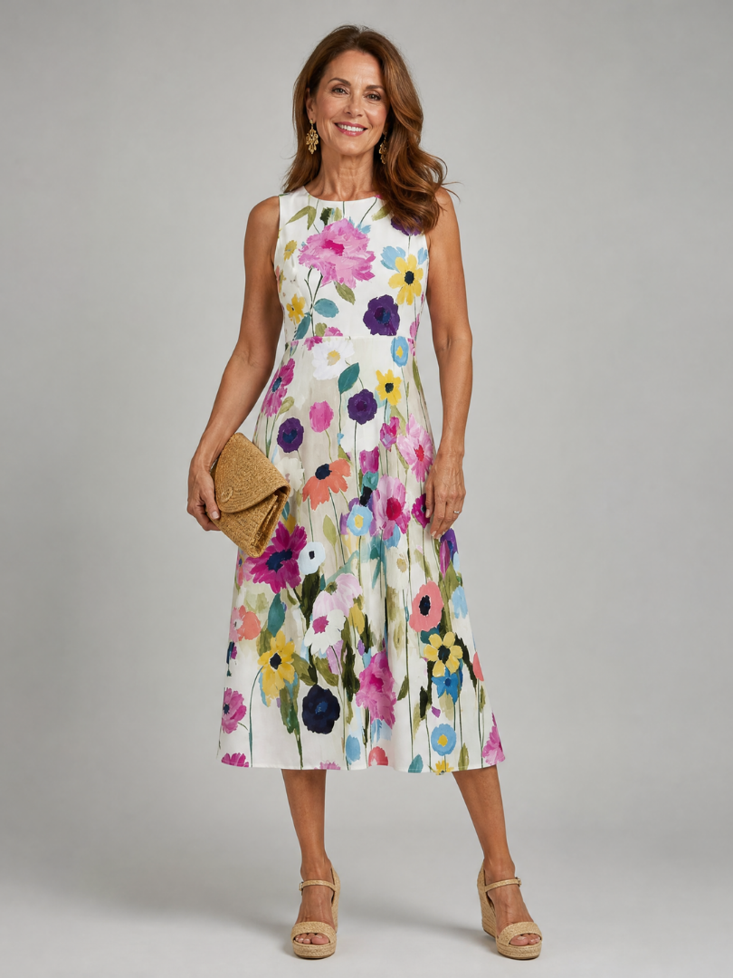 Flory Midikleid Mit Blumenmuster