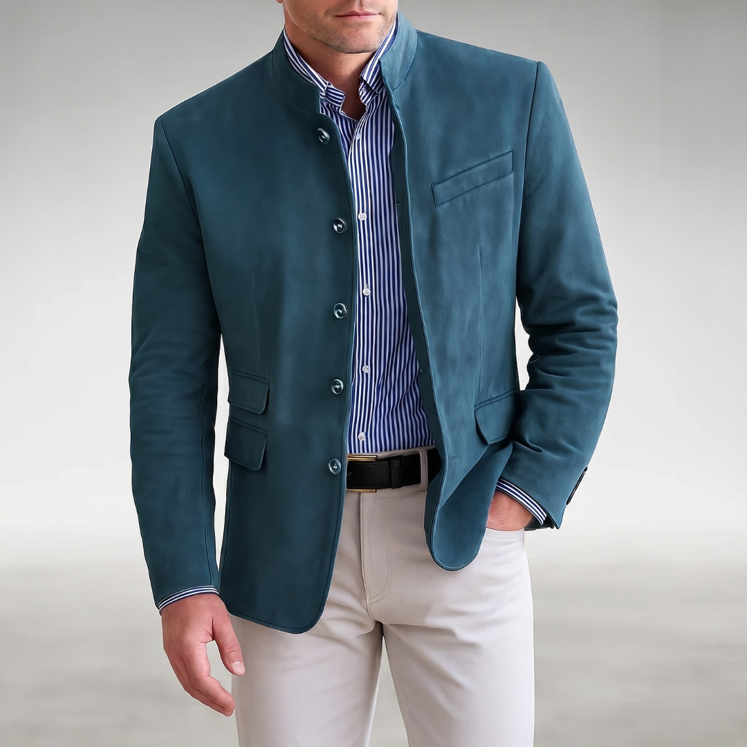 Strukturierte Jacke mit Stehkragen