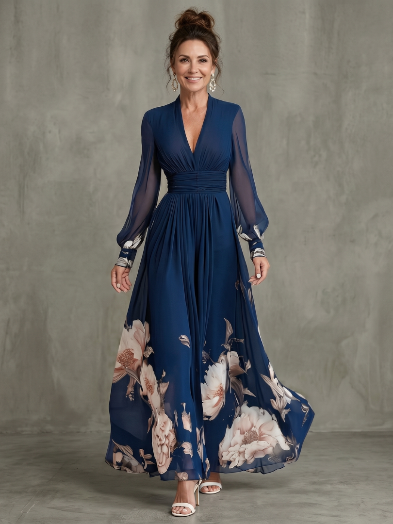 Ziva Maxikleid mit Plisseerock