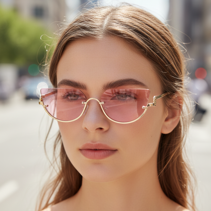 Sonnenbrille in Katzenaugenform