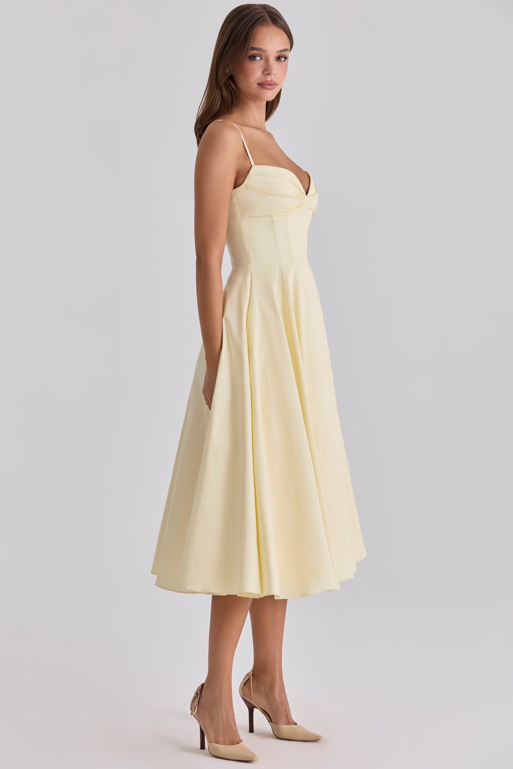 Seraphina Midi-Kleid mit Raffungen