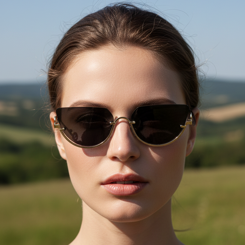 Sonnenbrille in Katzenaugenform
