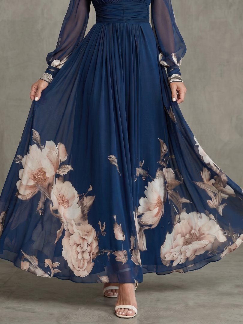Ziva Maxikleid mit Plisseerock