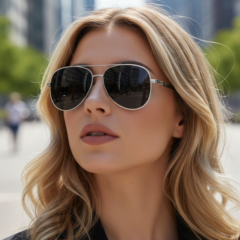 Leichte Pilotenbrille mit UV-Schutz