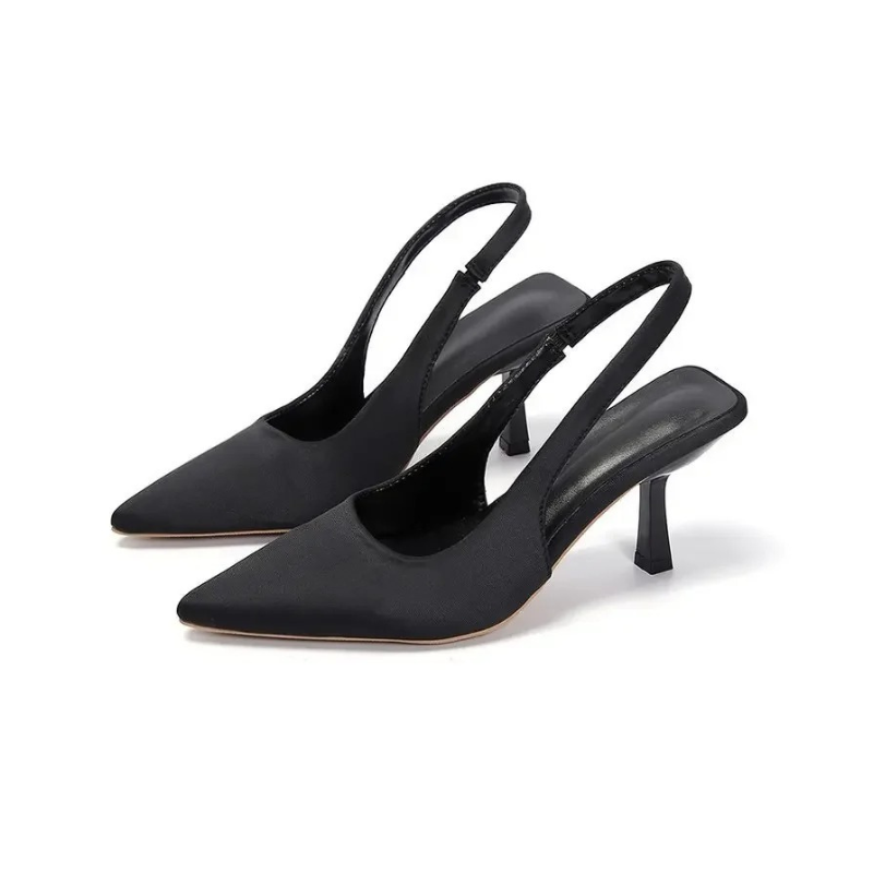 Spitze Slingback-Pumps mit Kittenabsatz