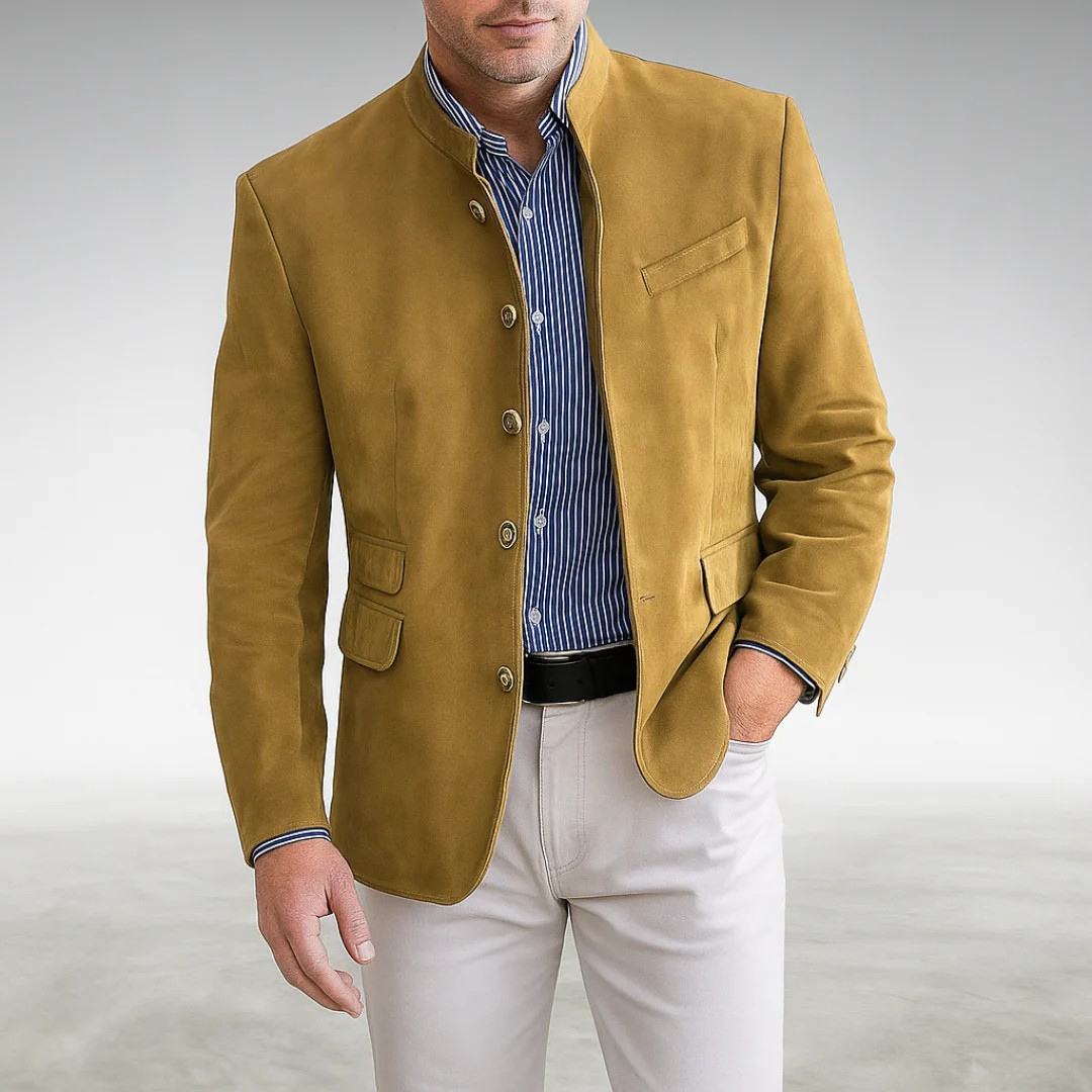 Strukturierte Jacke mit Stehkragen