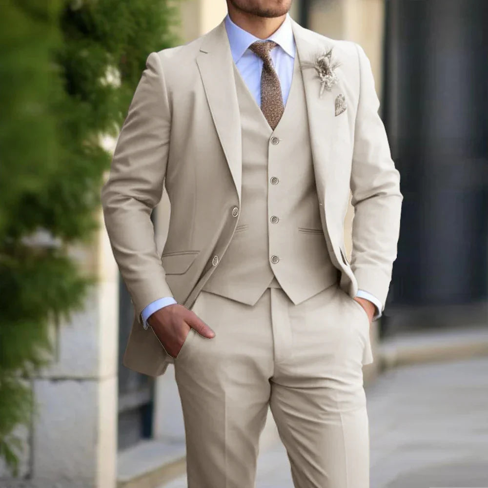 Dreiteiliger Herrenparka in Beige