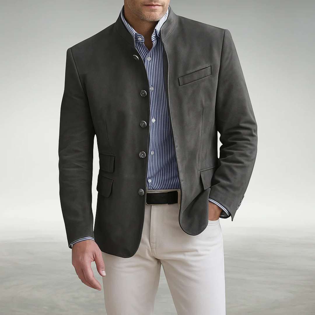 Strukturierte Jacke mit Stehkragen