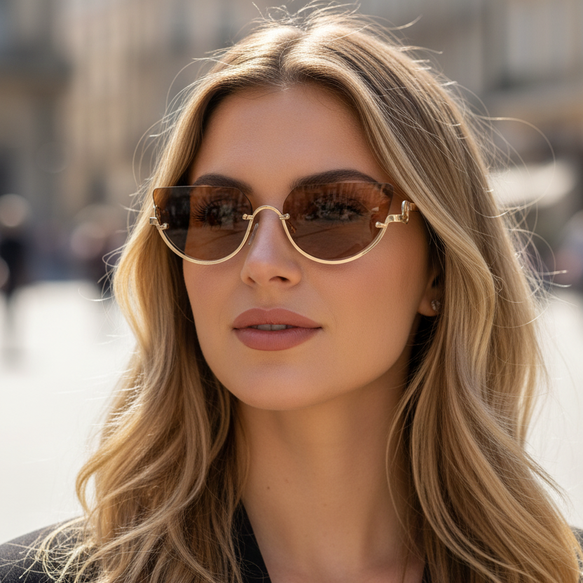 Sonnenbrille in Katzenaugenform