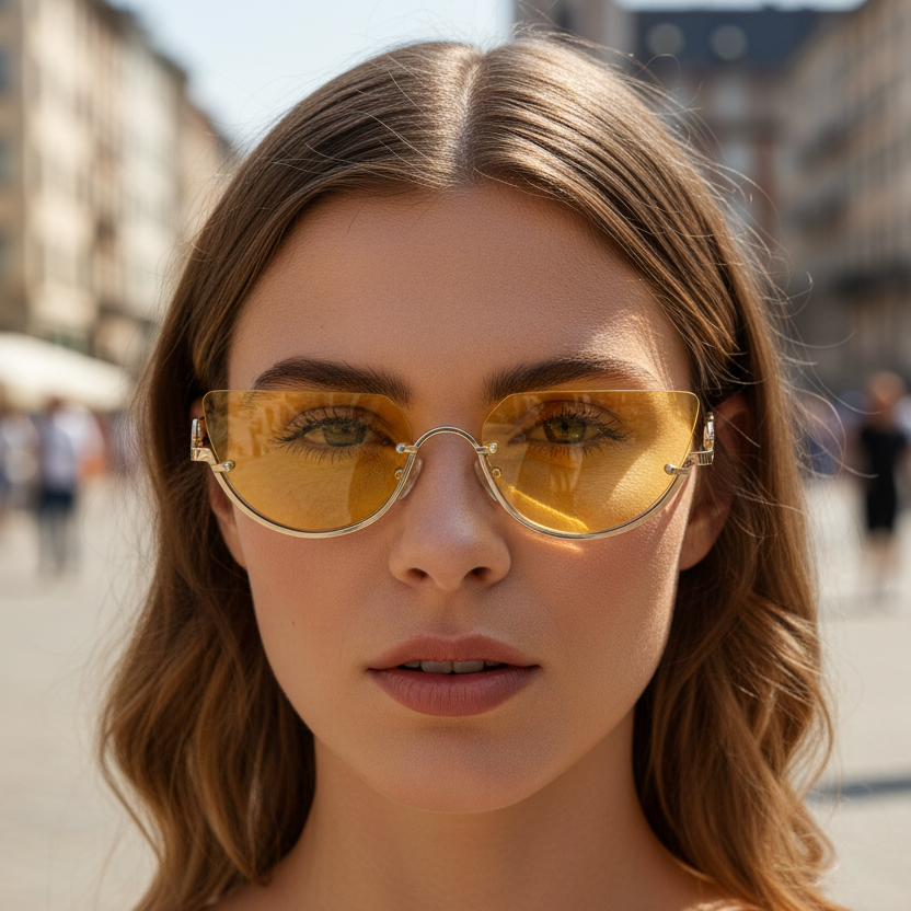 Sonnenbrille in Katzenaugenform
