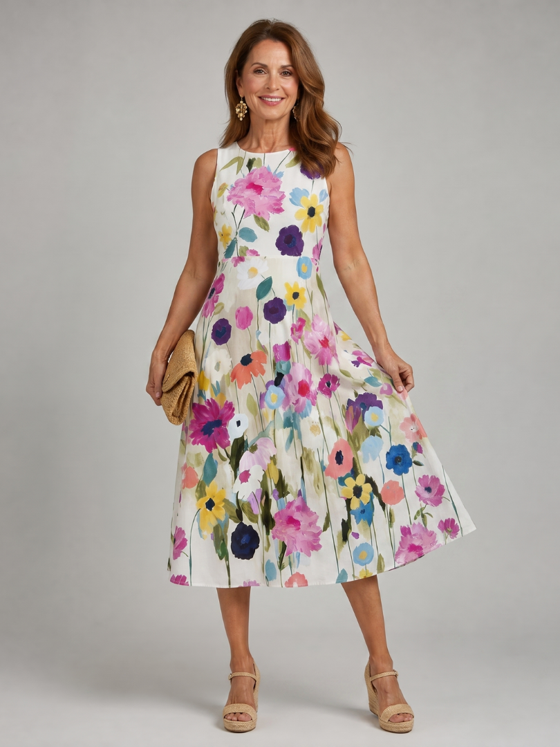 Flory Midikleid Mit Blumenmuster