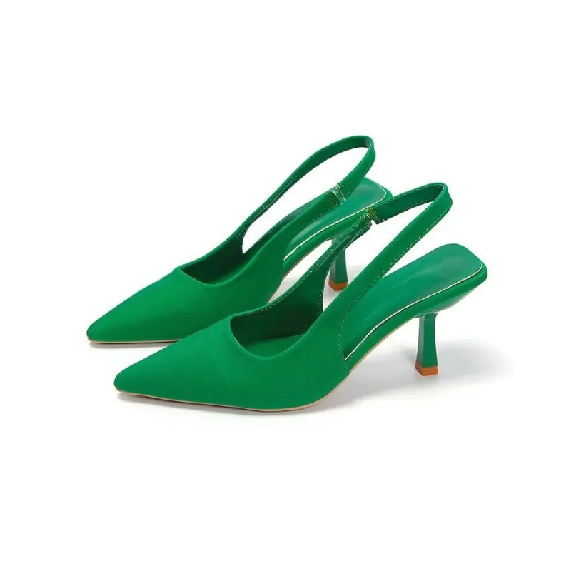 Spitze Slingback-Pumps mit Kittenabsatz