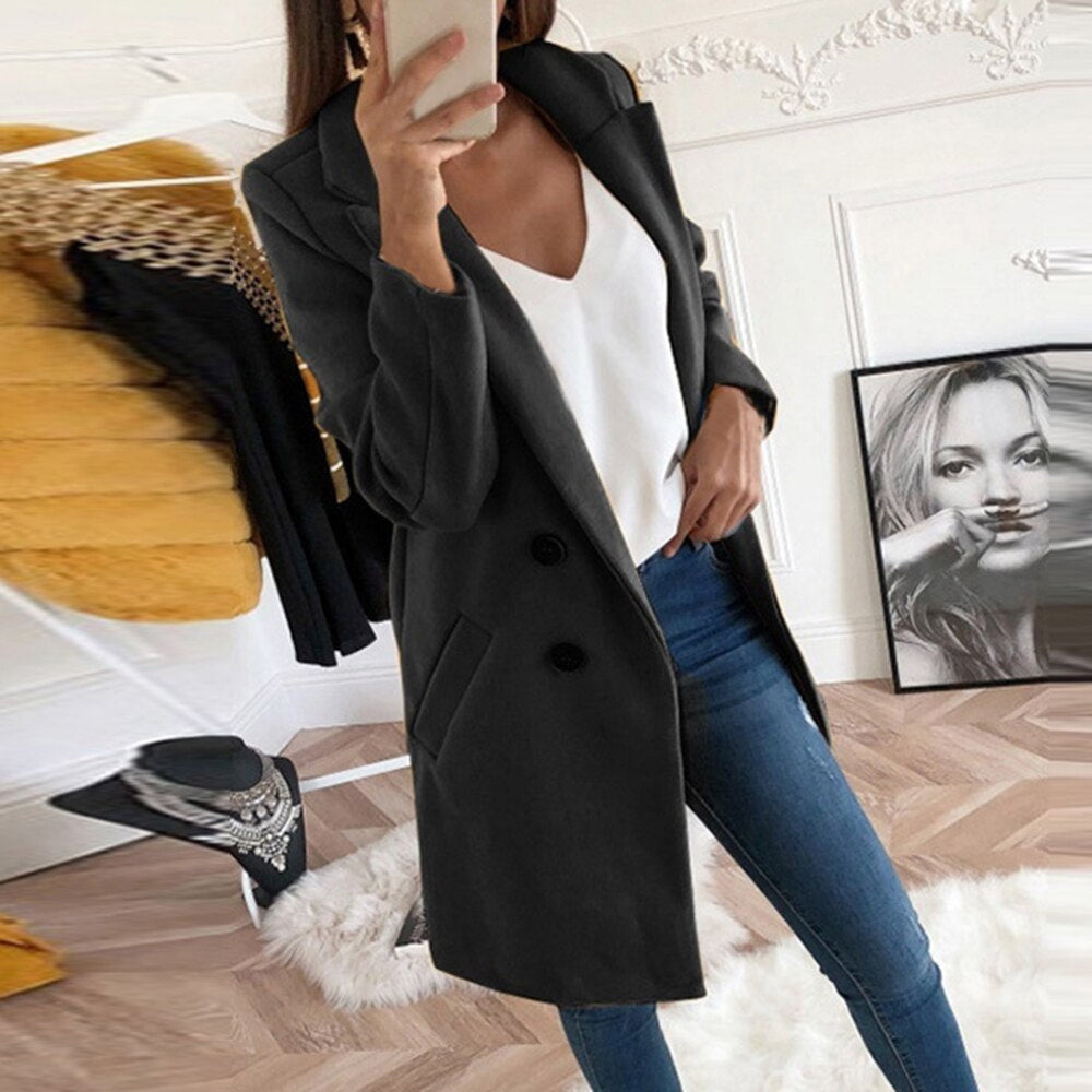 Adelphe Langer Parka mit Knopfleiste