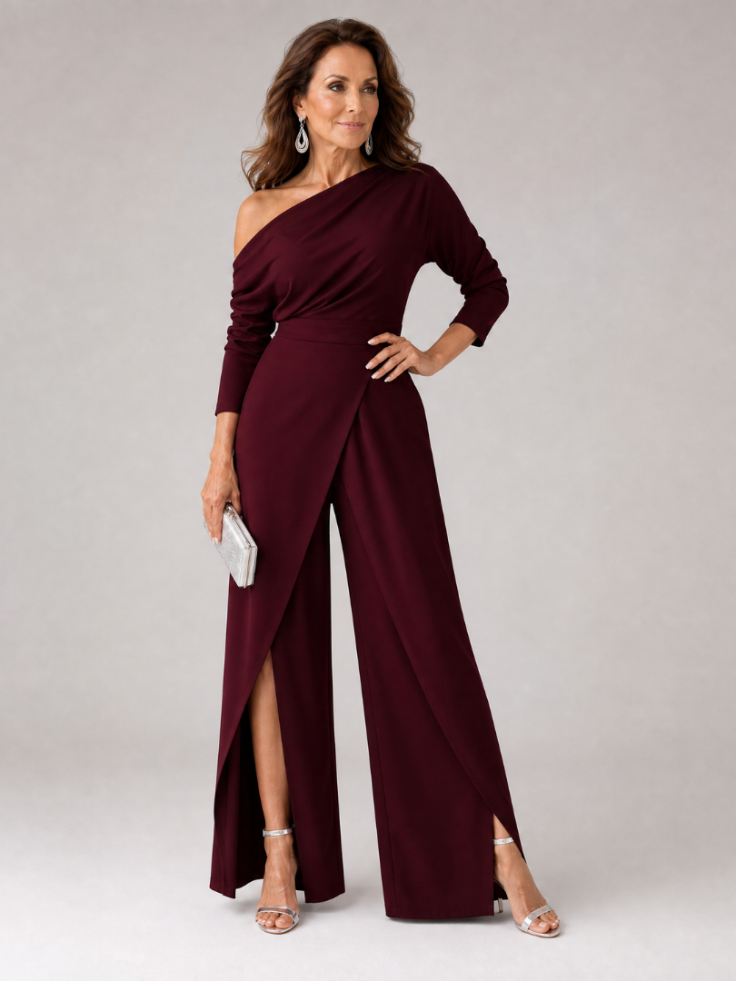 Emily One-Shoulder-Jumpsuit mit weitem Bein
