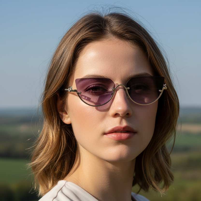 Sonnenbrille in Katzenaugenform