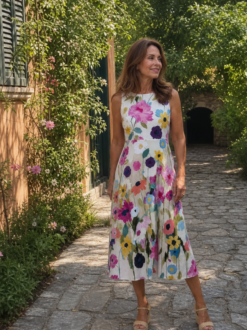 Flory Midikleid Mit Blumenmuster