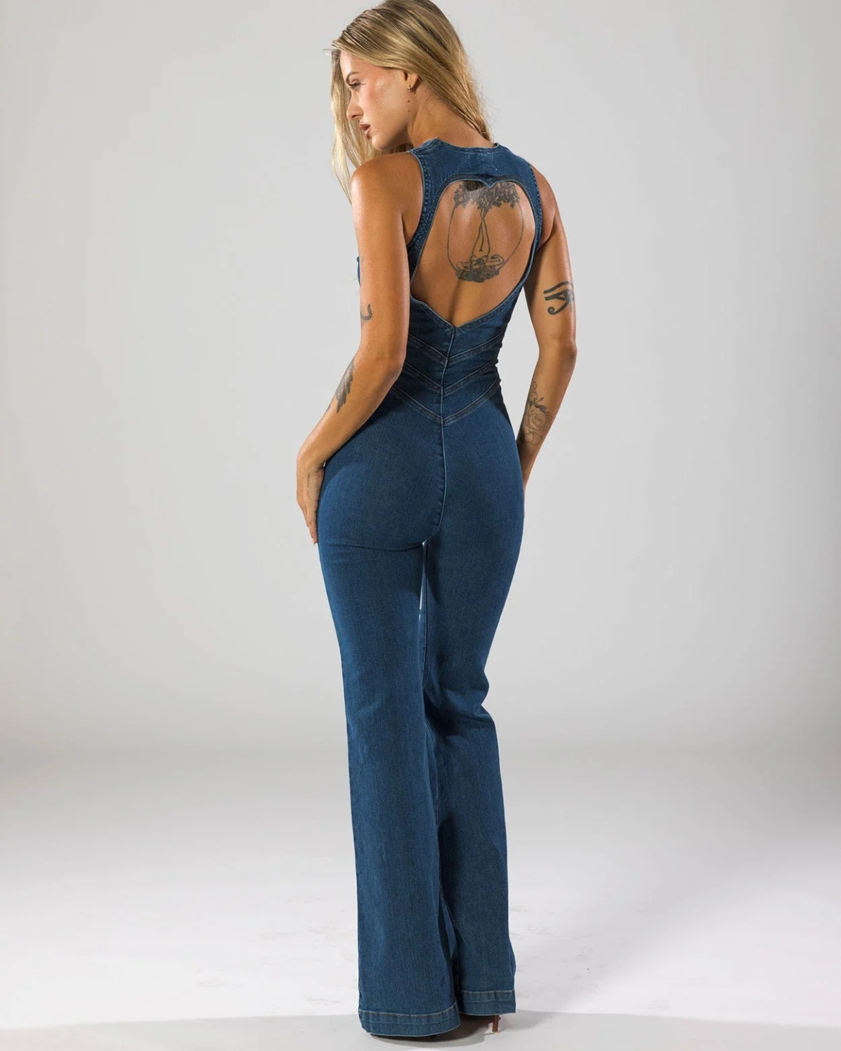 Schlag-Jumpsuit mit Frontreißverschluss