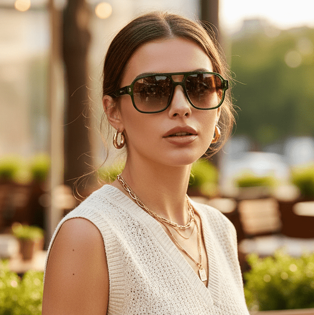Eckige Retro-Sonnenbrille