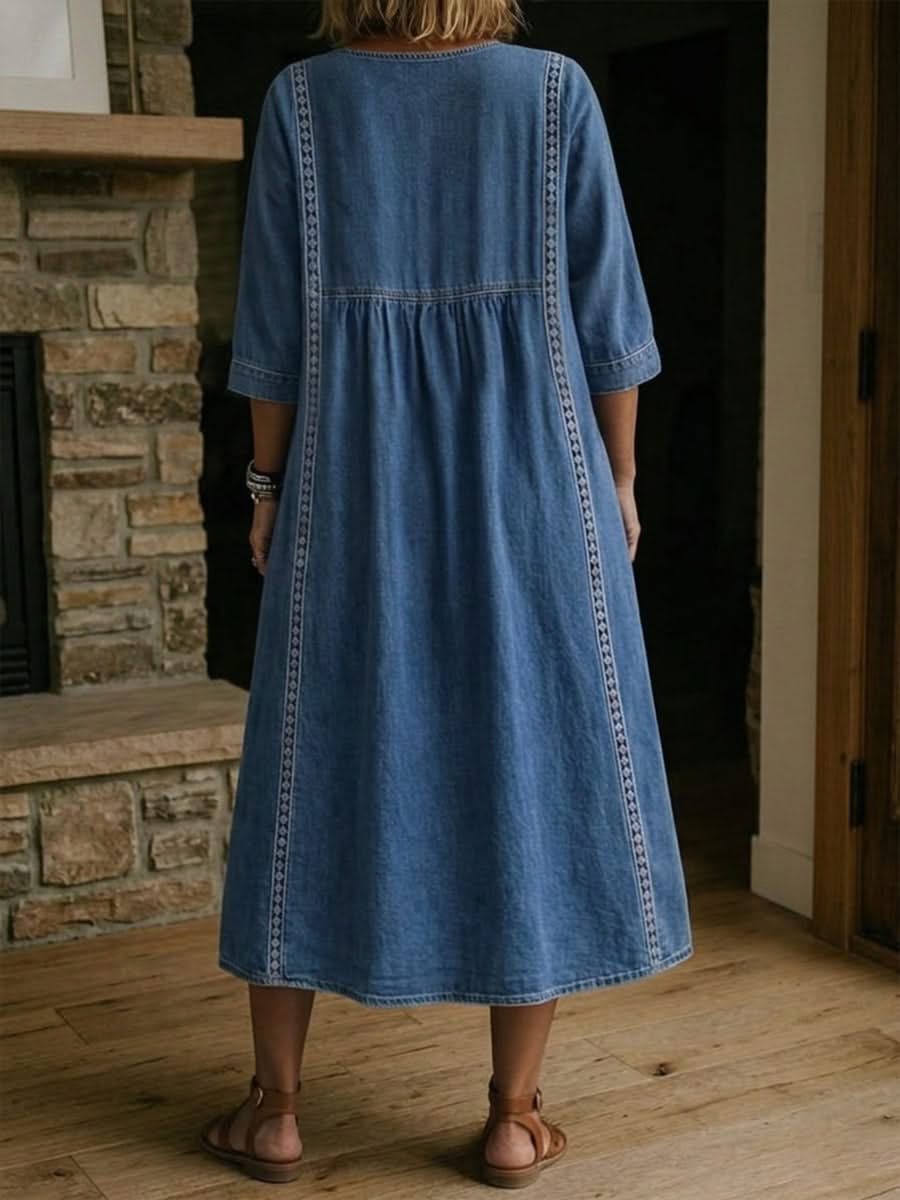 Flora Freizeitkleid mit Spitzenbesatz