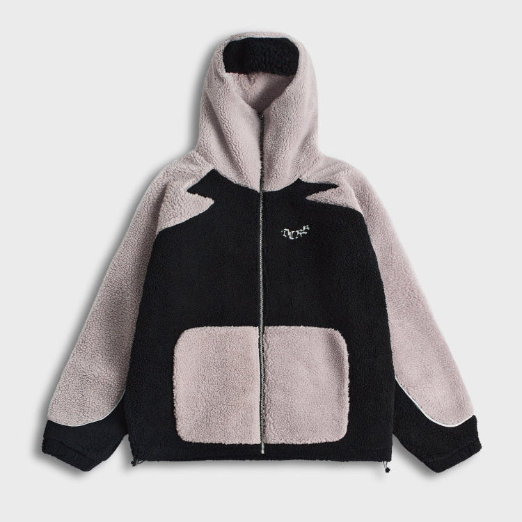 Zweifarbiger Parka in Braun