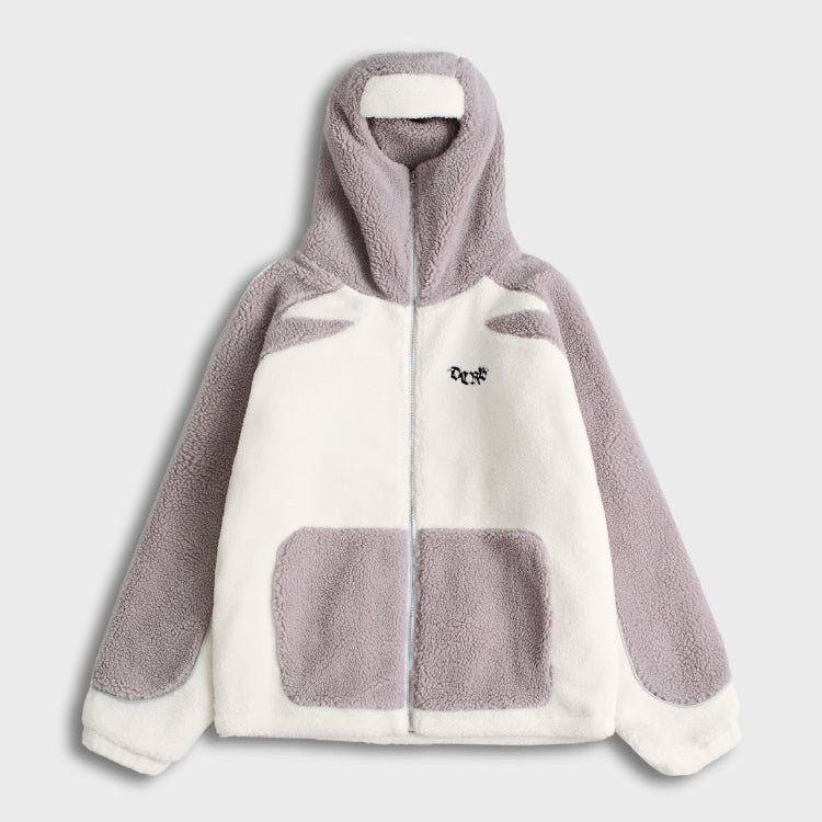 Zweifarbiger Parka in Braun