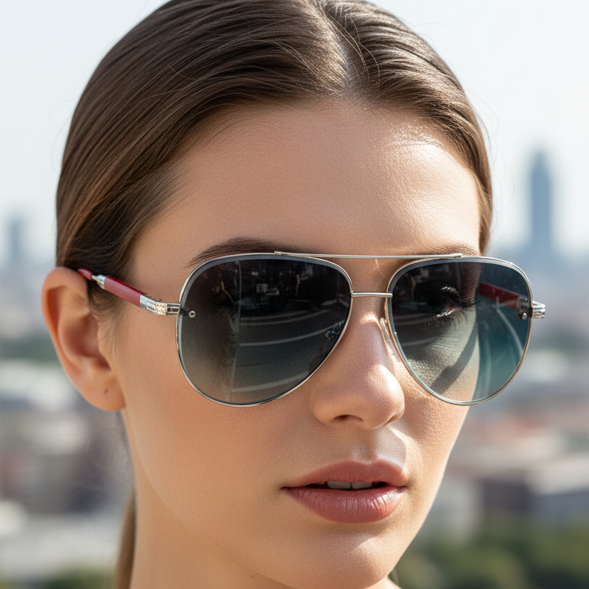 Leichte Pilotenbrille mit UV-Schutz