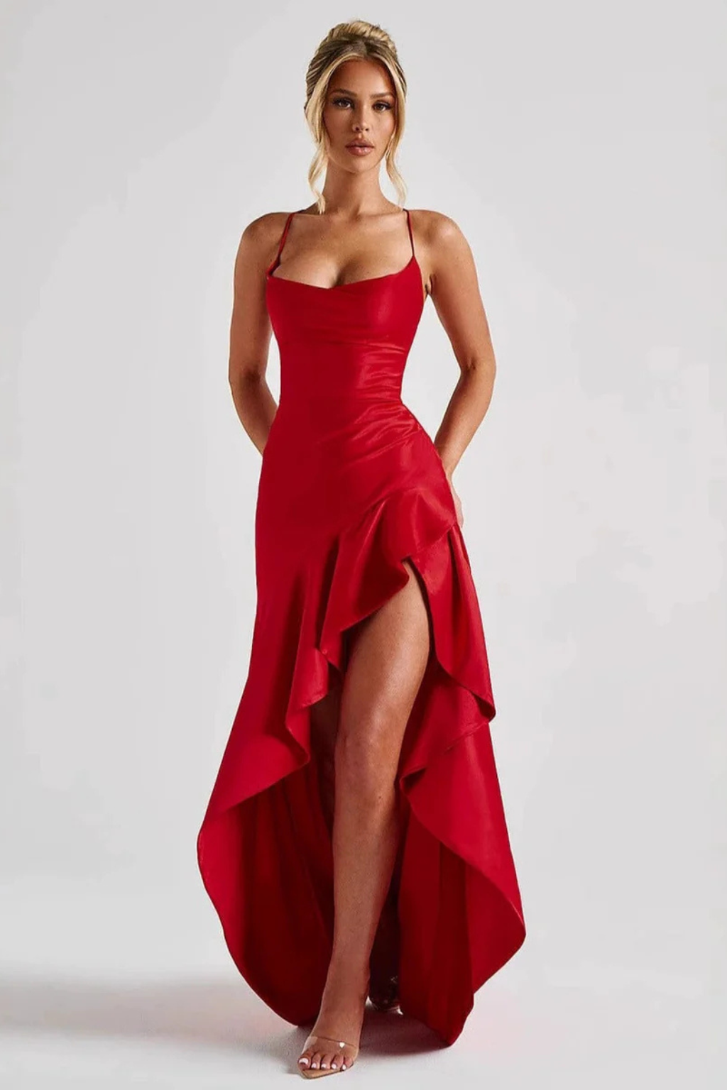 Maxikleid Mit Wasserfallausschnitt