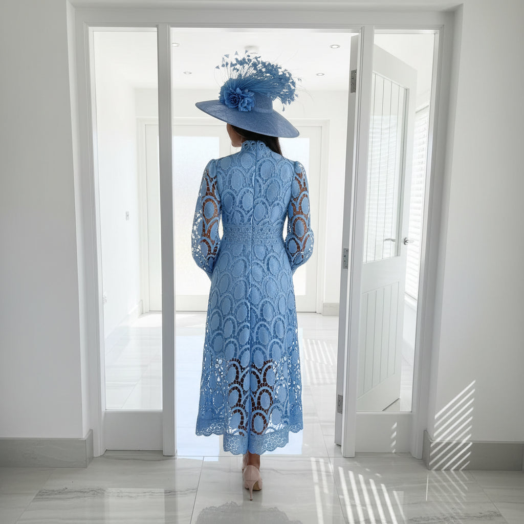 Acia Langarmkleid mit Spitze