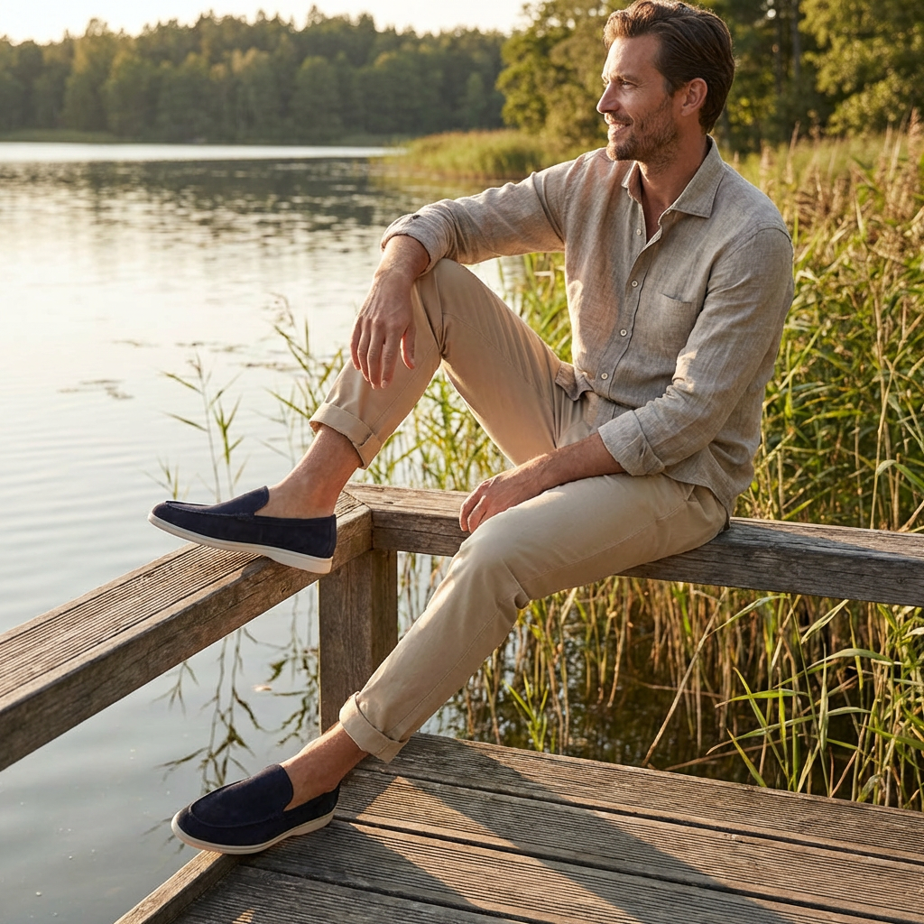 Herren-Loafer mit Kontrastsohle