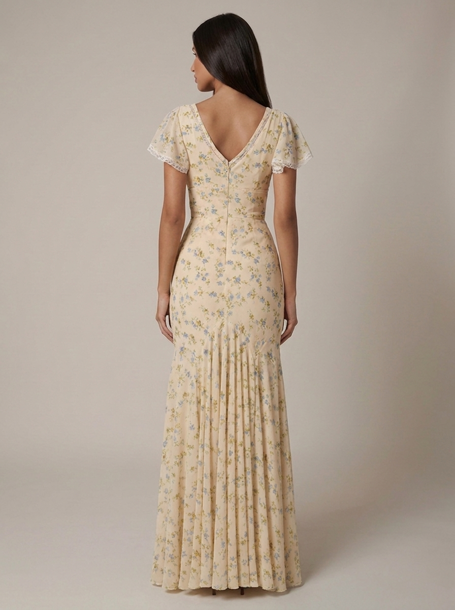 Victoria-Maxikleid mit Rüschensaum