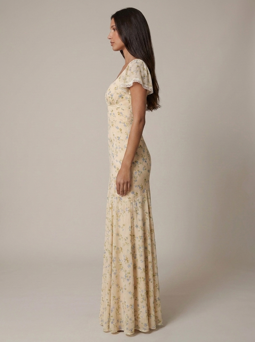 Victoria-Maxikleid mit Rüschensaum
