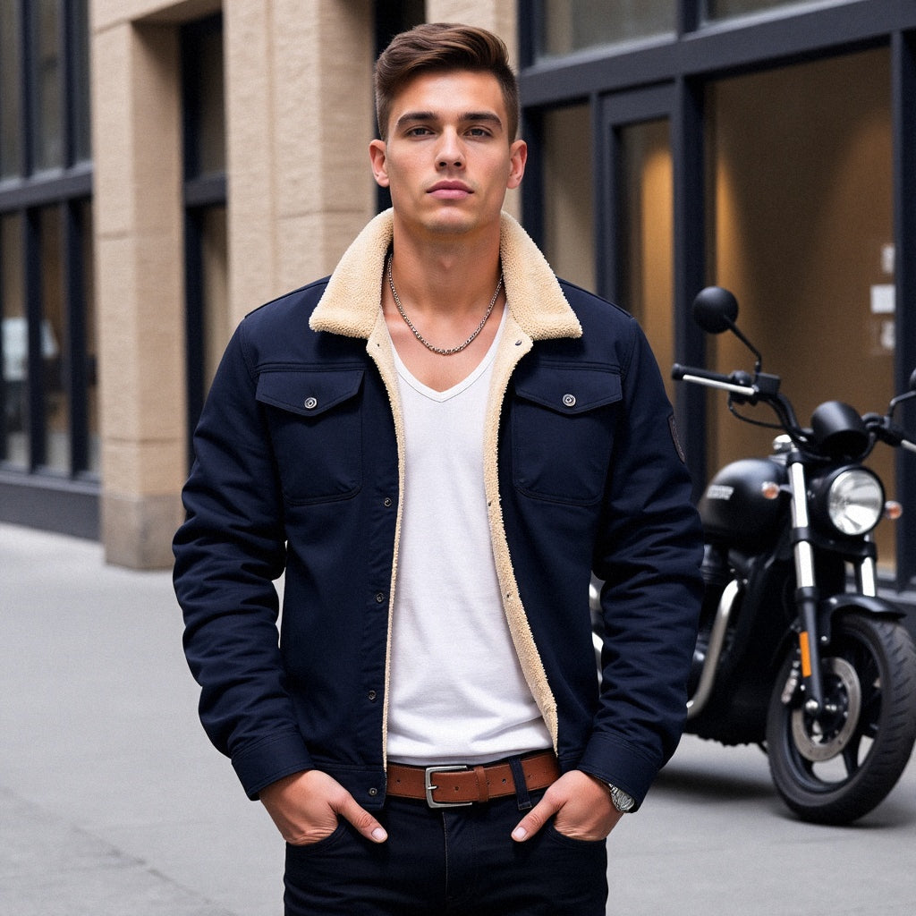 Herren-Winterjacke Mit Bequemer Passform