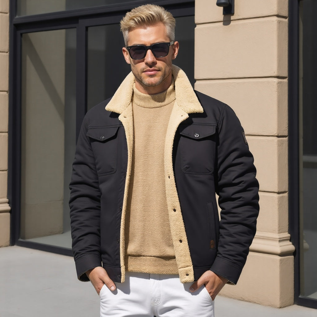 Herren-Winterjacke Mit Bequemer Passform