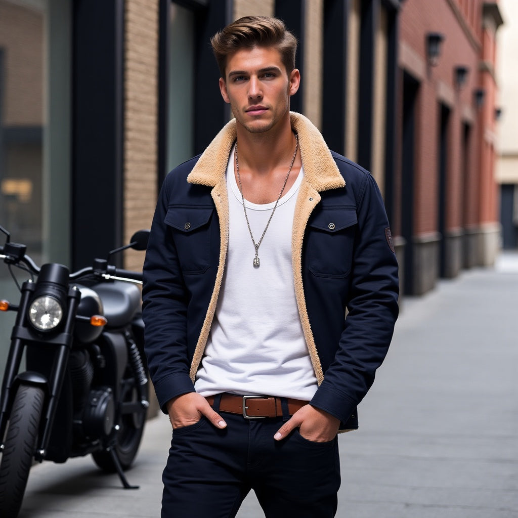 Herren-Winterjacke Mit Bequemer Passform