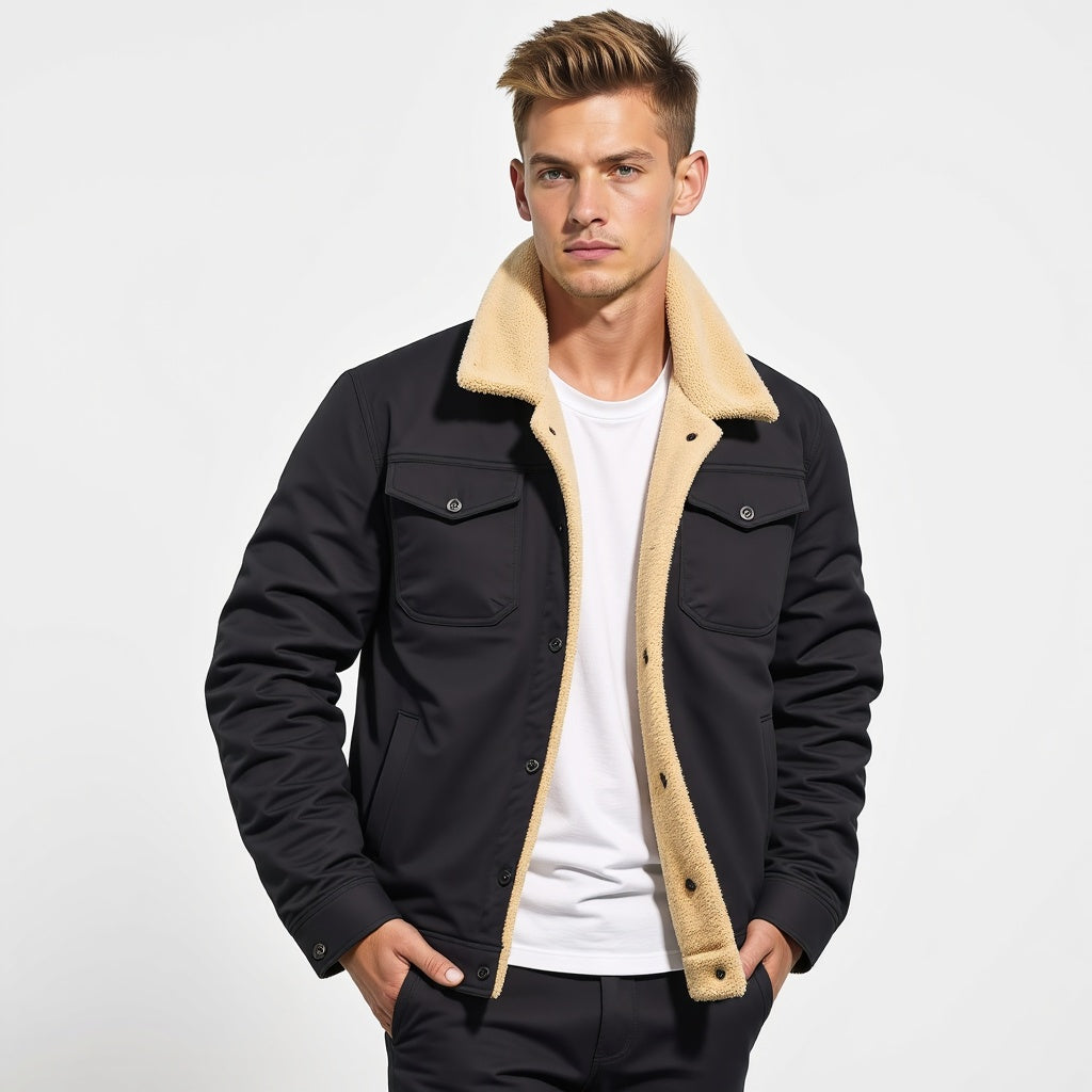 Herren-Winterjacke Mit Bequemer Passform