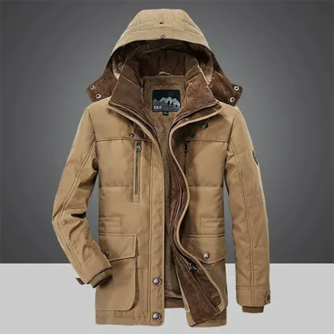 Herrenparka mit abnehmbarer Kapuze