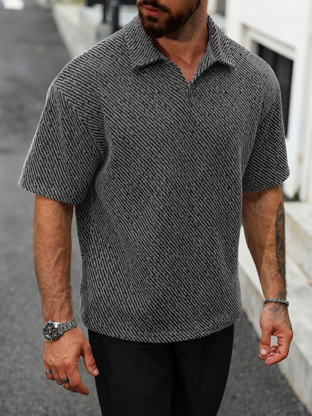 Monaco Poloshirt mit Struktur