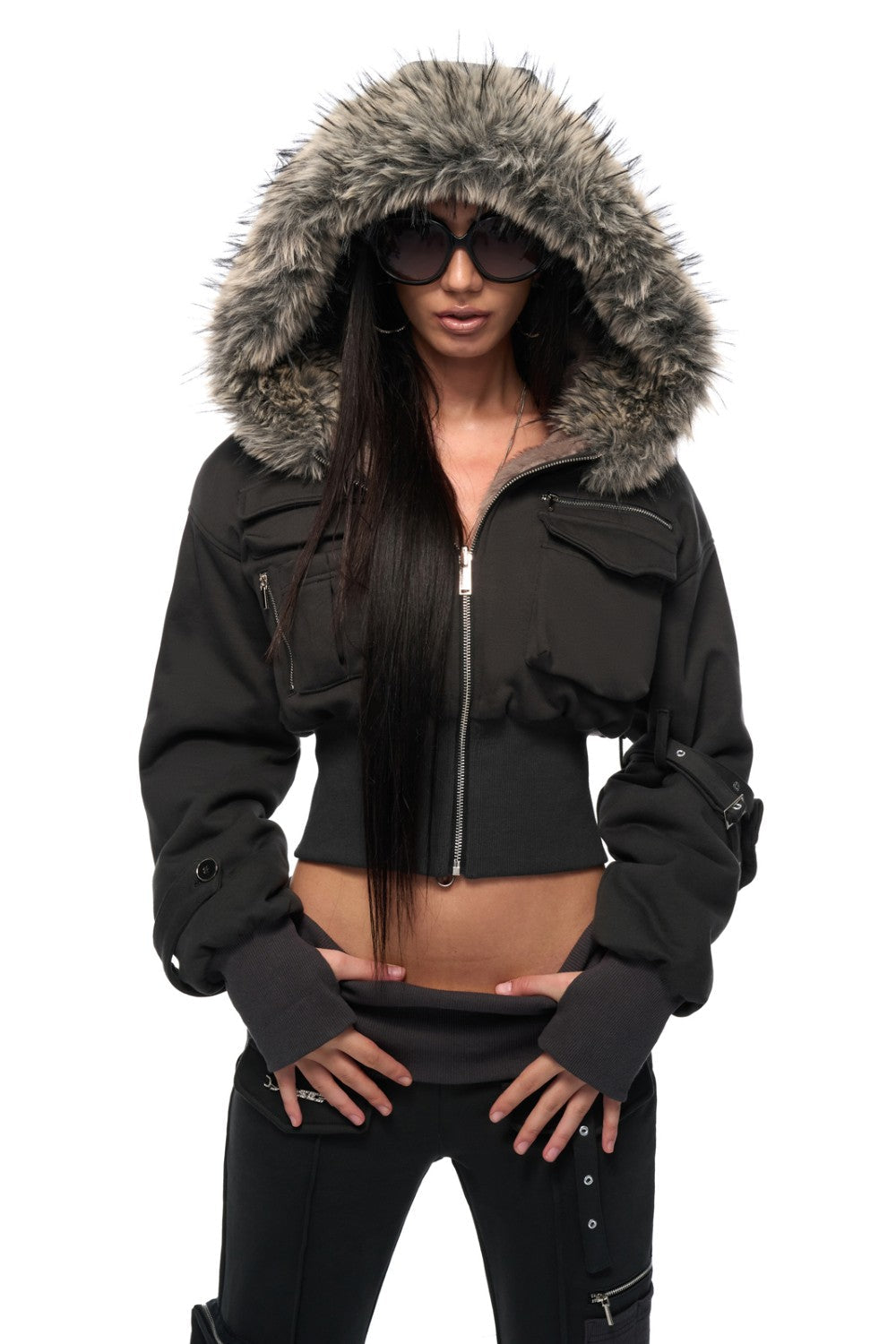 Kurzer Utility-Parka mit Kapuze