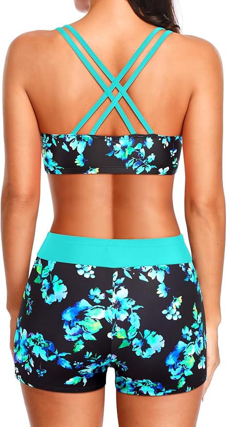 Dreiteiliges Tankini-Set mit Kreuzrücken