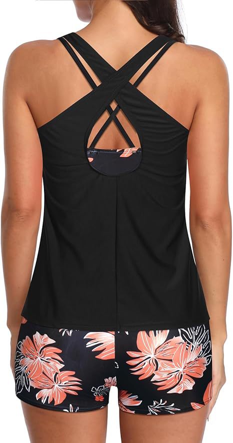 Dreiteiliges Tankini-Set mit Kreuzrücken