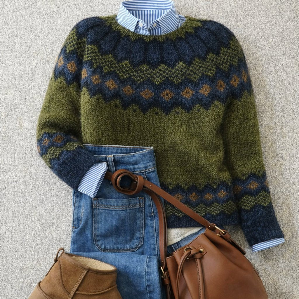 Angelika Pullover mit Norwegermuster