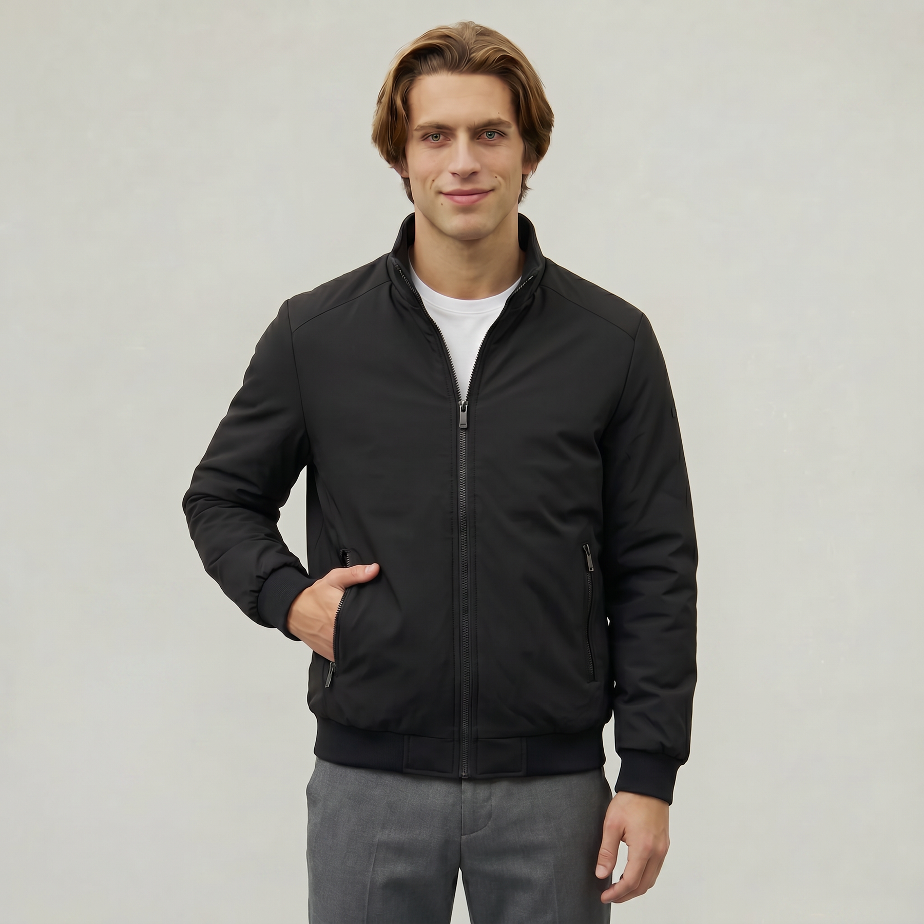 Herrenparka mit Stehkragen